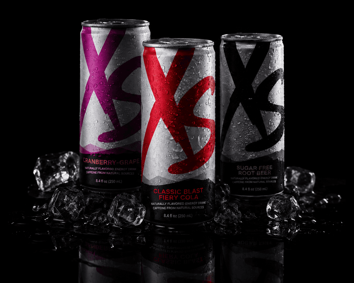 XS Energy cans chilling on ice