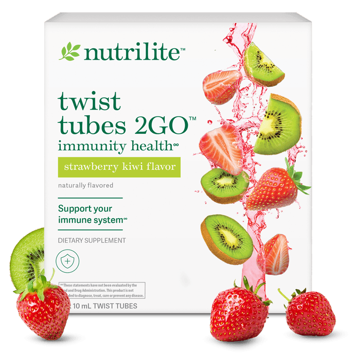 Nutrilite Twist Tubes 2GO Immunity Health, Strawberry Kiwi